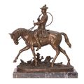 A BRONZE EQUESTRIAN STATUE OF LOUIS XV