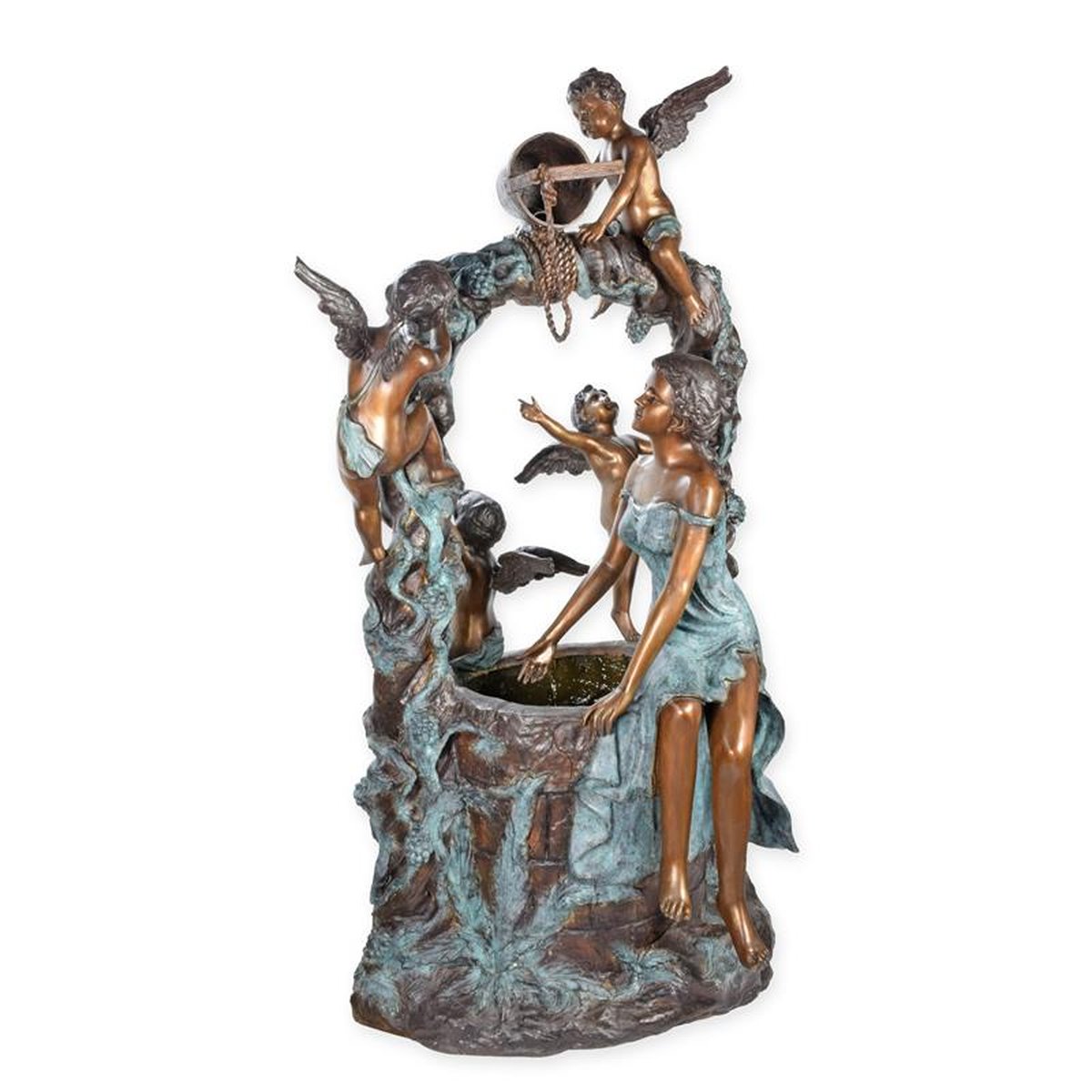 A BRONZE FAIRY FOUNTAIN