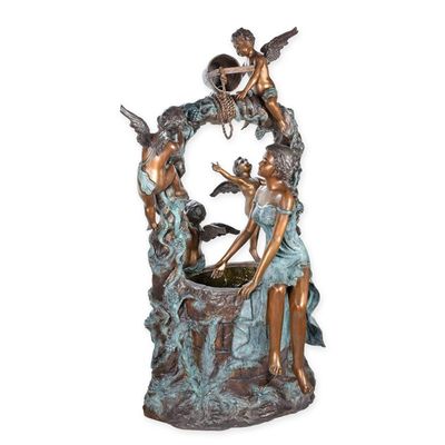 A BRONZE FAIRY FOUNTAIN