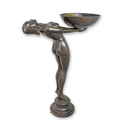 A BRONZE FIGURAL ART DECO FOUNTAIN