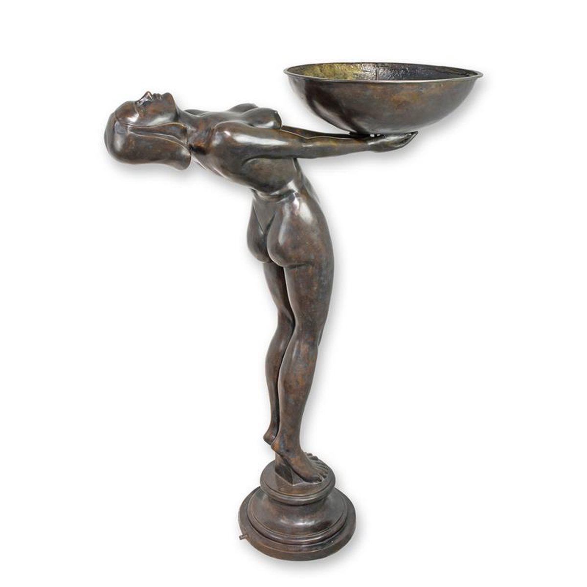 A BRONZE FIGURAL ART DECO FOUNTAIN