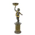 A BRONZE FIGURAL PLANTER OF A PUTTO