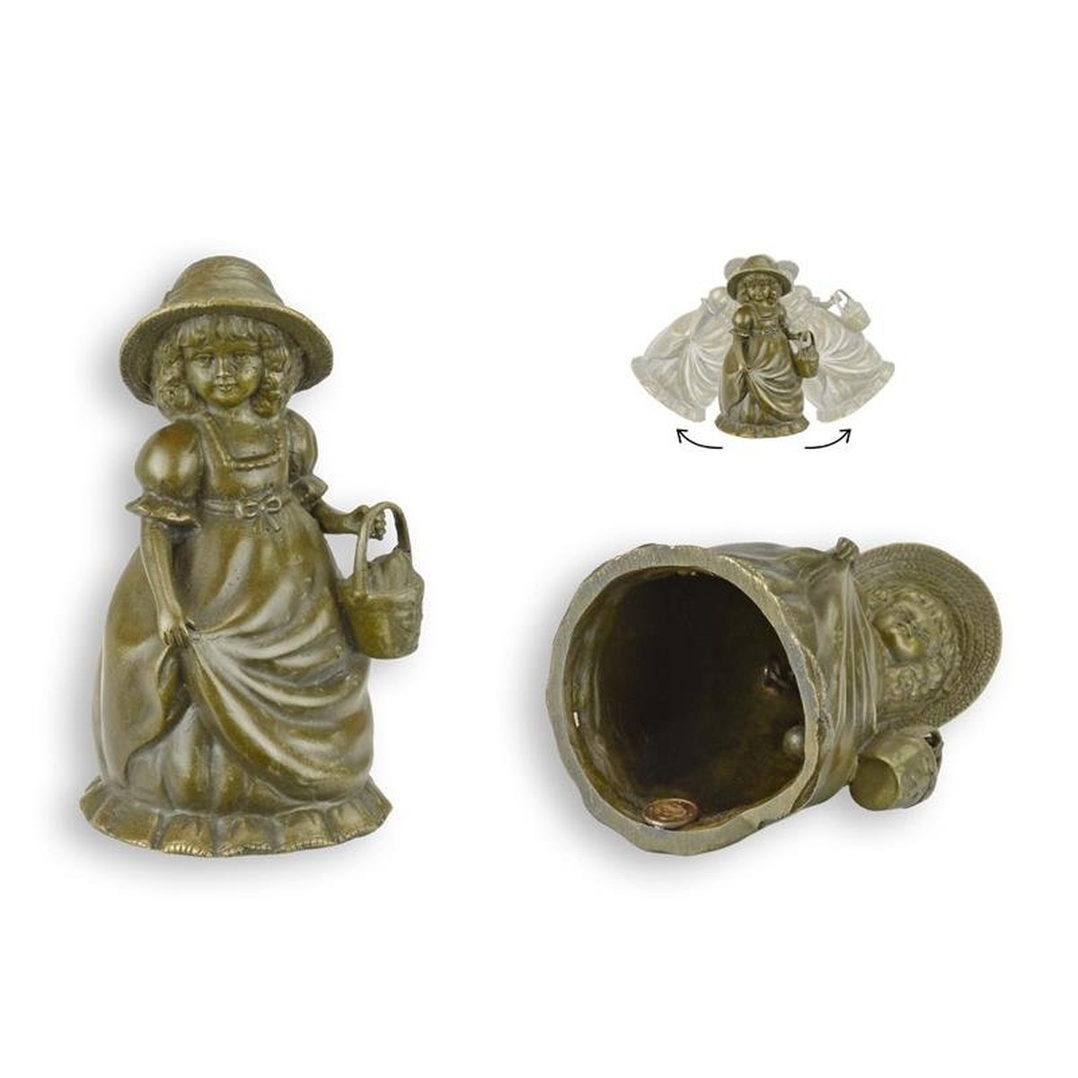 A Bronze Figural Table Bell of a Girl