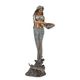 A BRONZE FOUNTAIN OF A MERAID HOLDING A SHELL