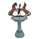 A BRONZE FOUNTAIN WITH 3 HORSES