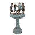 A BRONZE FOUNTAIN WITH 4 CHILDREN