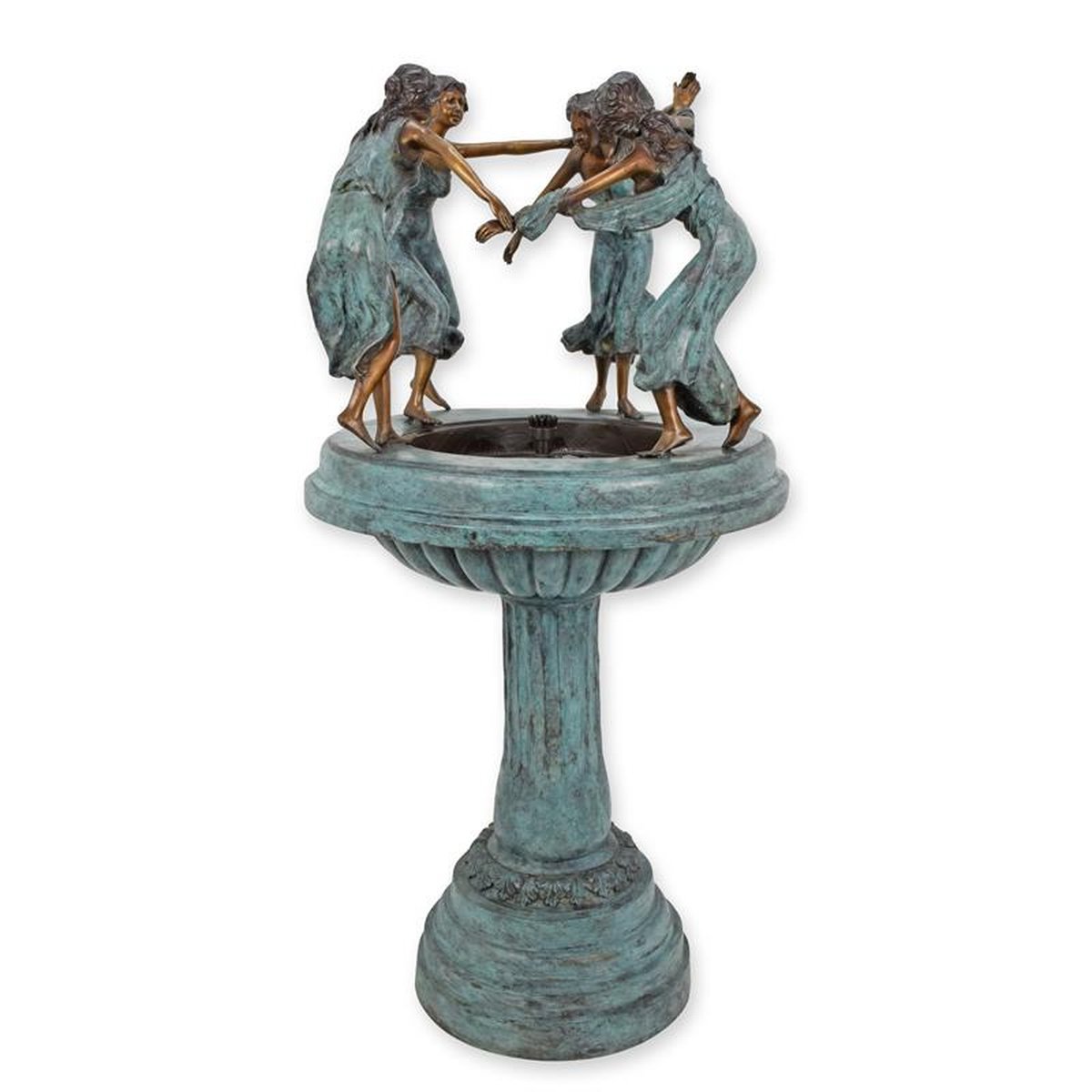 A BRONZE FOUNTAIN WITH 4 WOMEN