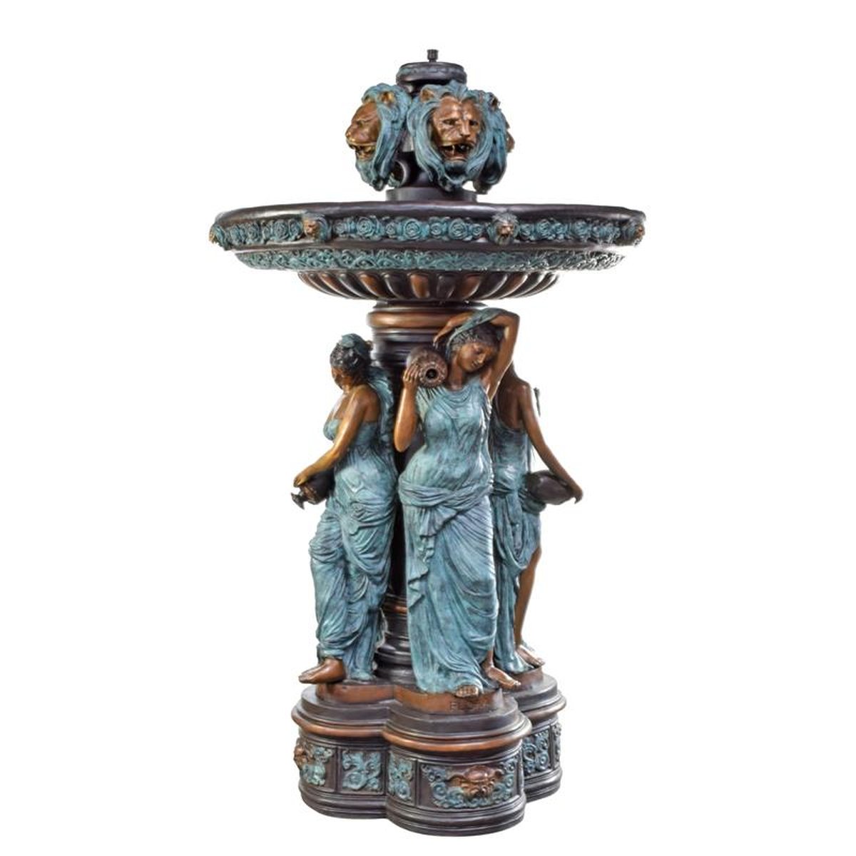 A BRONZE FOUR SEASONS FOUNTAIN