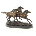 A BRONZE GROUP OF 3 GALLOPING HORSES