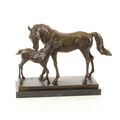 A BRONZE GROUP OF A MARE AND FOAL