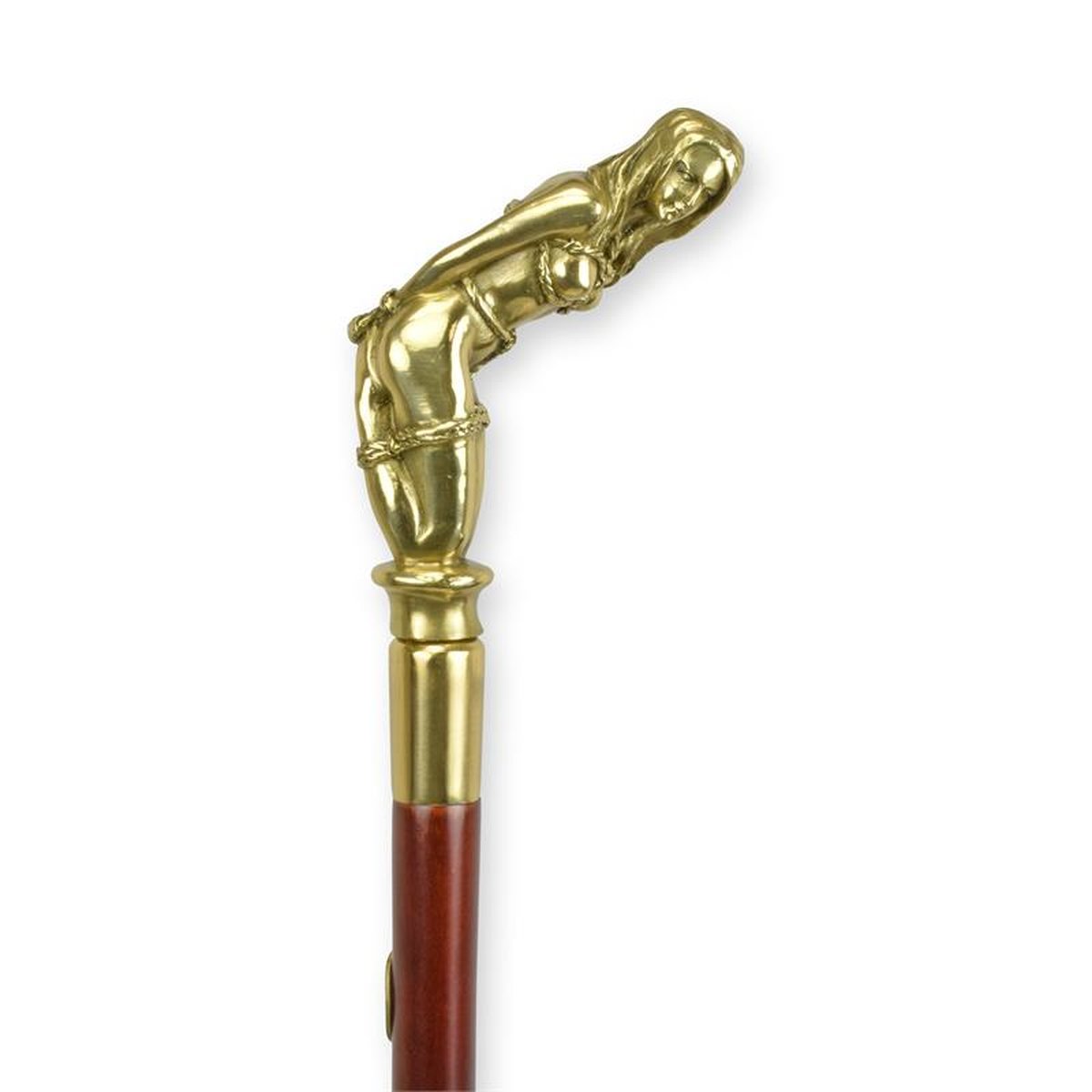 A BRONZE-HANDLED WALKING STICK