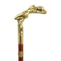 A BRONZE-HANDLED WALKING STICK