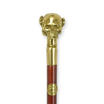 A BRONZE-HANDLED WALKING STICK
