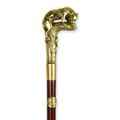 A BRONZE-HANDLED WALKING STICK