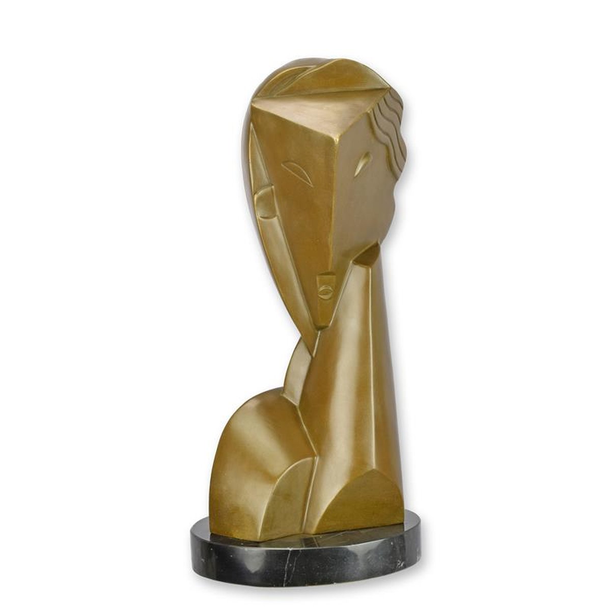 A BRONZE HEAD OF A YOUNG GIRL