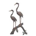 A BRONZE HERON FOUNTAIN