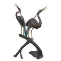 A BRONZE HERON FOUNTAIN
