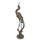 A BRONZE HERON FOUNTAIN