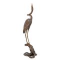 A BRONZE HERON FOUNTAIN