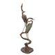 A BRONZE HERON FOUNTAIN