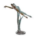 A BRONZE JUMPING FROG FOUNTAIN
