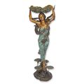 A BRONZE LADY WITH A SHELL FOUNTAIN