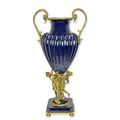 A BRONZE MOUNTED BLUE-GROUND PORCELAIN URN