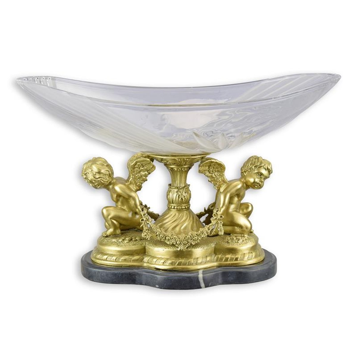 A BRONZE MOUNTED GLASS BOWL