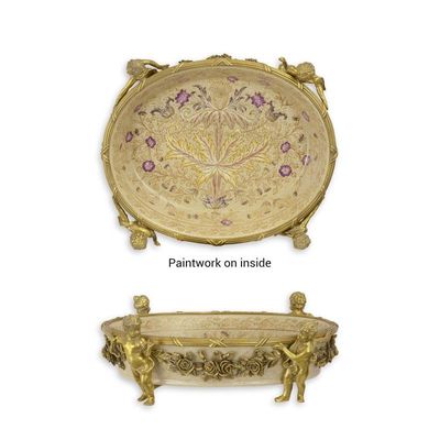 A BRONZE MOUNTED PORCELAIN BOWL