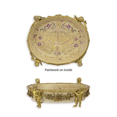 A BRONZE MOUNTED PORCELAIN BOWL