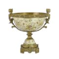 A BRONZE MOUNTED PORCELAIN BOWL ON STAND