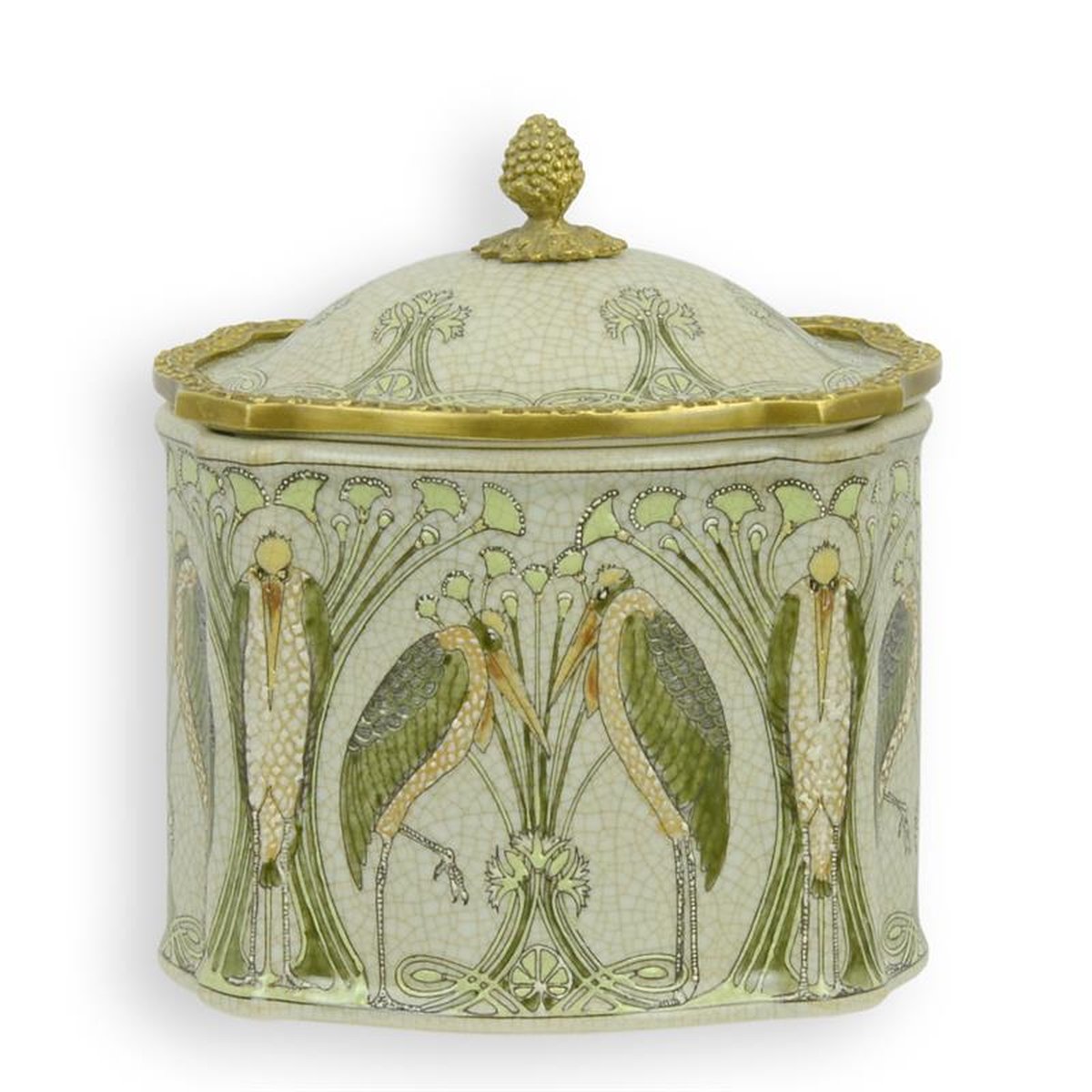 A BRONZE MOUNTED PORCELAIN BOX