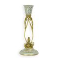A BRONZE MOUNTED PORCELAIN CANDLE-STICK