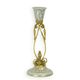 A BRONZE MOUNTED PORCELAIN CANDLE-STICK