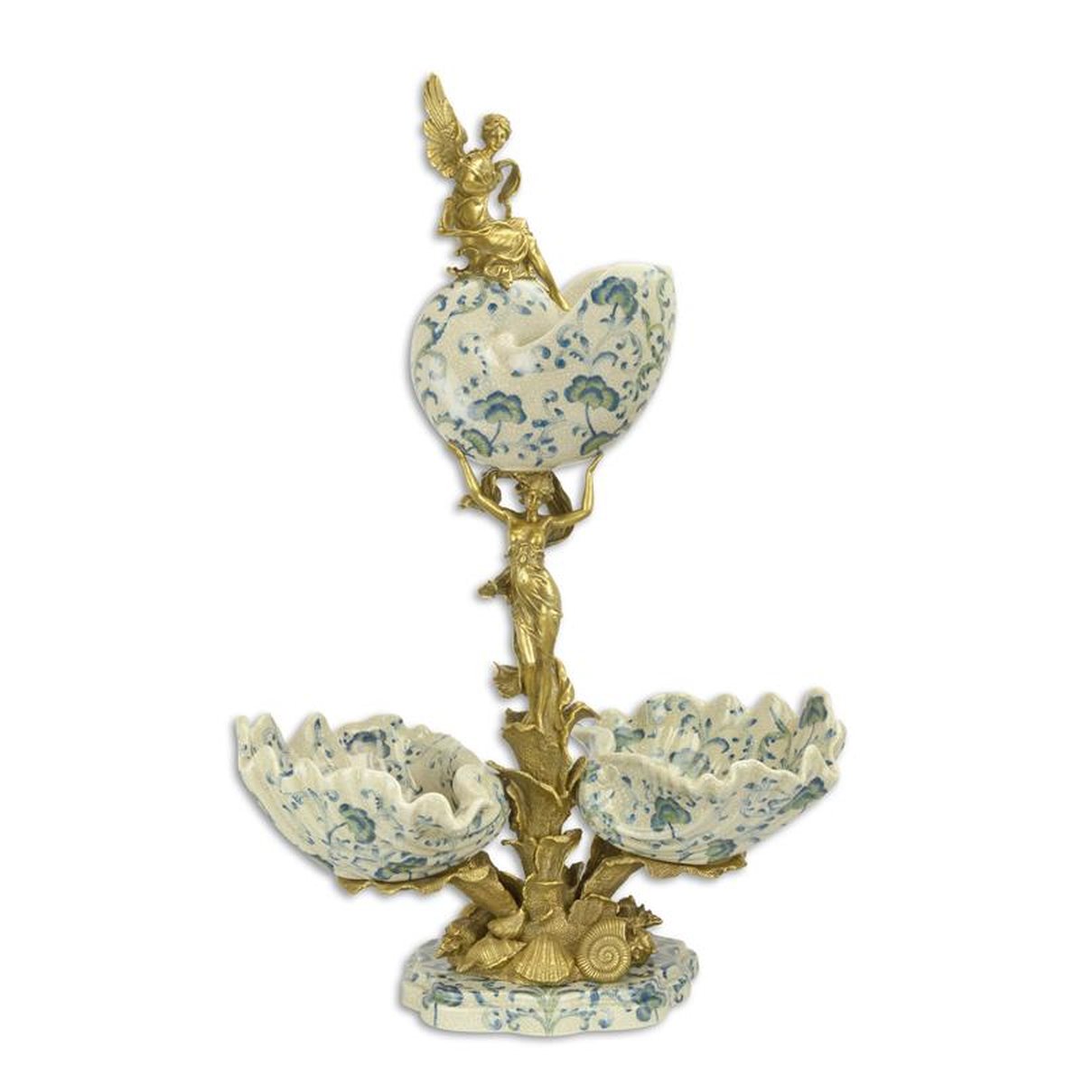 A BRONZE MOUNTED PORCELAIN CENTERPIECE