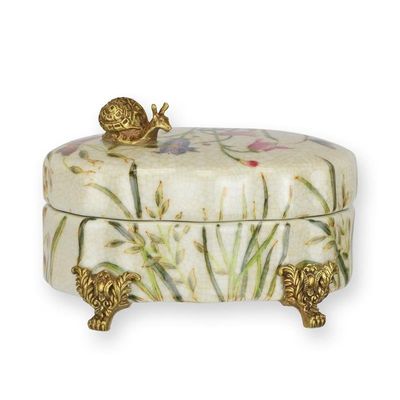 A BRONZE MOUNTED PORCELAIN JEWEL-BOX