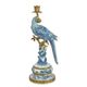 A BRONZE MOUNTED PORCELAIN PARROT CANDLE HOLDER