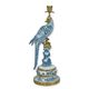 A BRONZE MOUNTED PORCELAIN PARROT CANDLE HOLDER