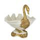 A BRONZE MOUNTED PORCELAIN SWAN BOWL