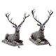 A BRONZE PAIR OF RECLINING DEER