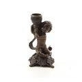 A BRONZE PUTTO CANDLESTAND