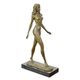 A BRONZE SCULPTURE A FEMALE NUDE WALKING