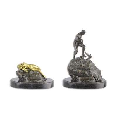 A BRONZE SCULPTURE CALLED A TREASURE SEEKER""