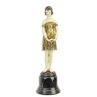 A BRONZE SCULPTURE CALLED BEDTIME GIRL""