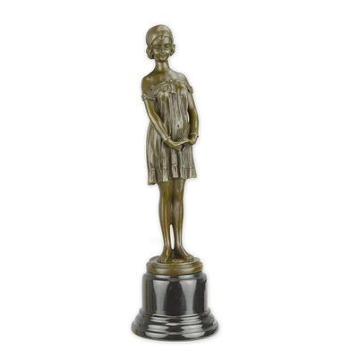A BRONZE SCULPTURE CALLED BEDTIME GIRL""