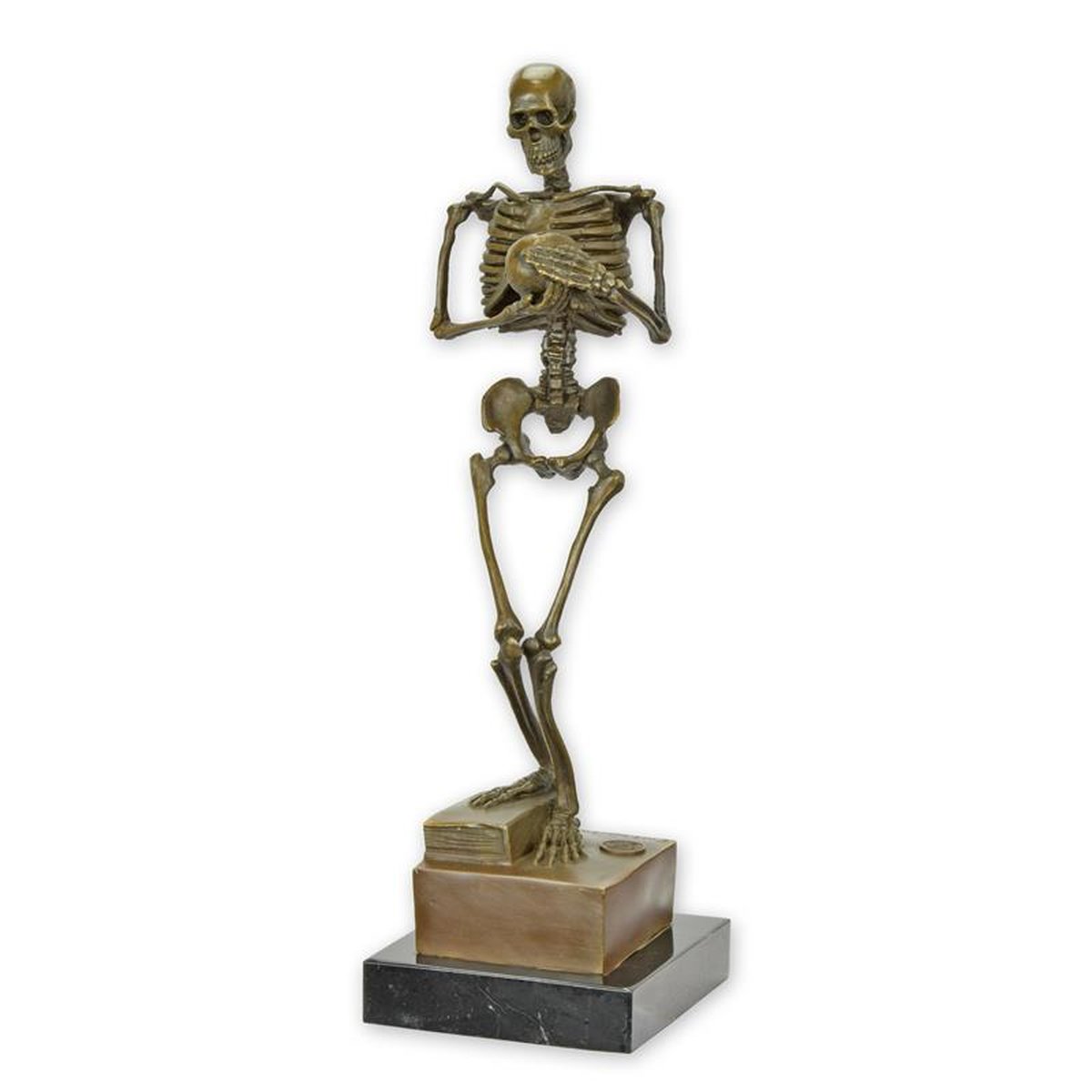 A BRONZE SCULPTURE CALLED DEATH CONTEMPLATIN""