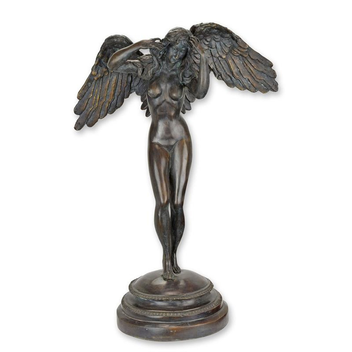 A BRONZE SCULPTURE CALLED DESCENDING NIGHT