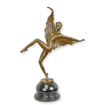 A BRONZE SCULPTURE CALLED THE BAT GIRL""