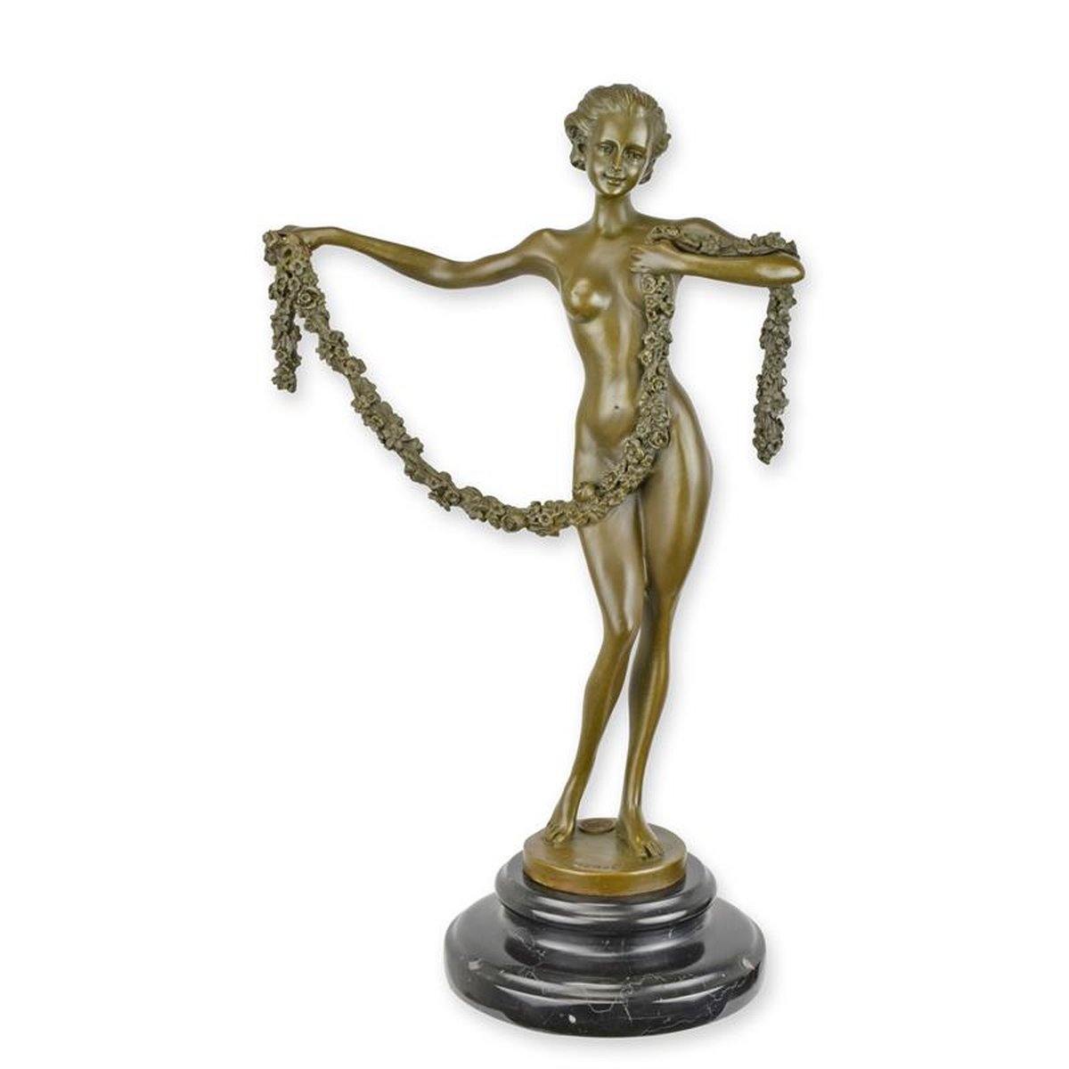 A BRONZE SCULPTURE CALLED THE GARLAND DANCER""