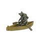 A BRONZE SCULPTURE OF 2 CATS IN A ROWING BOAT